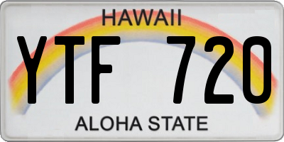 HI license plate YTF720