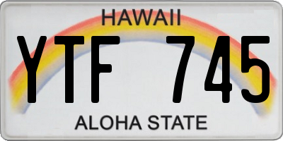 HI license plate YTF745