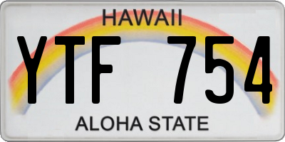 HI license plate YTF754