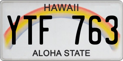 HI license plate YTF763