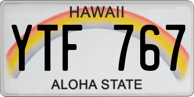HI license plate YTF767