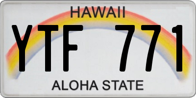 HI license plate YTF771