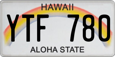 HI license plate YTF780