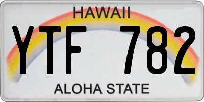 HI license plate YTF782