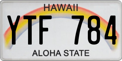 HI license plate YTF784