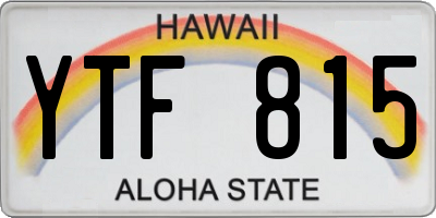 HI license plate YTF815