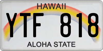 HI license plate YTF818