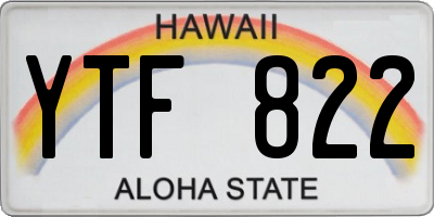 HI license plate YTF822