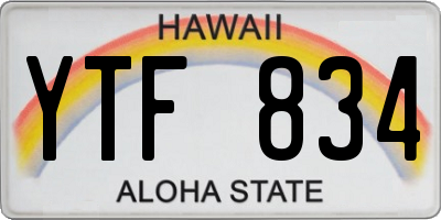HI license plate YTF834