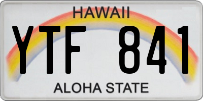 HI license plate YTF841
