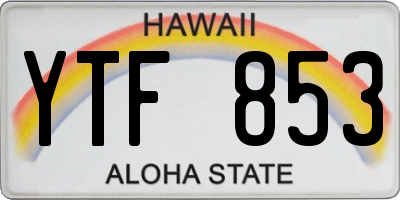 HI license plate YTF853