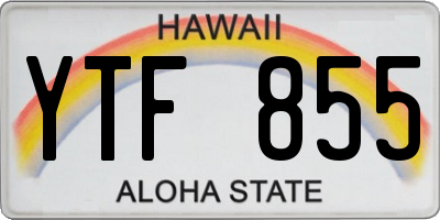 HI license plate YTF855