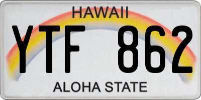 HI license plate YTF862