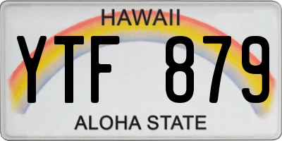 HI license plate YTF879