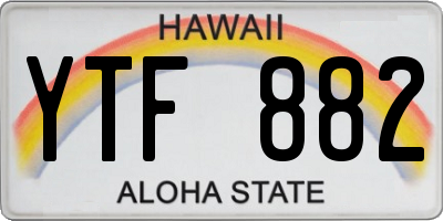 HI license plate YTF882