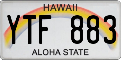 HI license plate YTF883