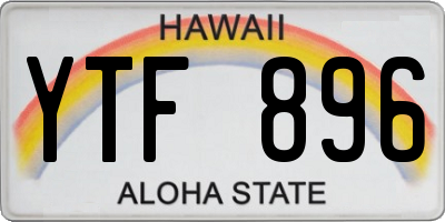 HI license plate YTF896