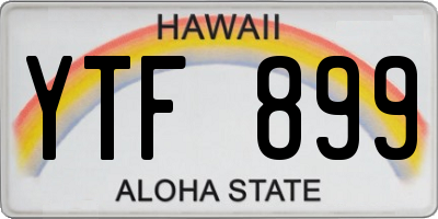 HI license plate YTF899