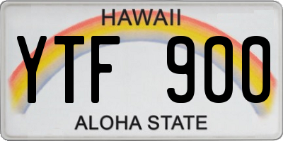 HI license plate YTF900