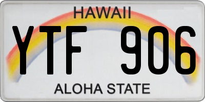 HI license plate YTF906