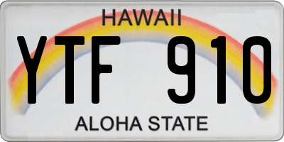 HI license plate YTF910