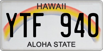 HI license plate YTF940