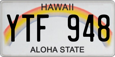 HI license plate YTF948