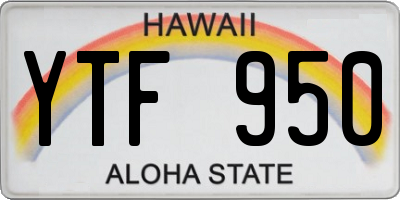HI license plate YTF950