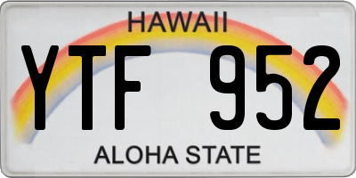 HI license plate YTF952