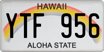 HI license plate YTF956