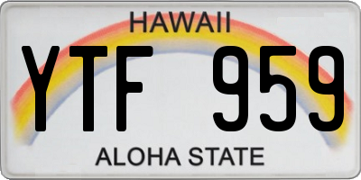 HI license plate YTF959