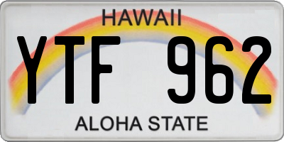 HI license plate YTF962