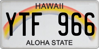 HI license plate YTF966