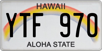 HI license plate YTF970