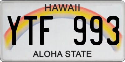 HI license plate YTF993