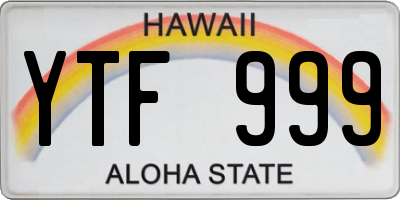 HI license plate YTF999