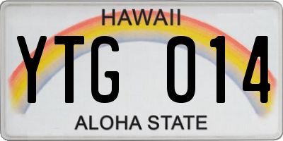 HI license plate YTG014