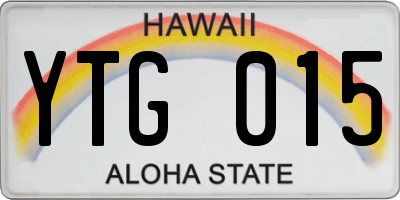 HI license plate YTG015