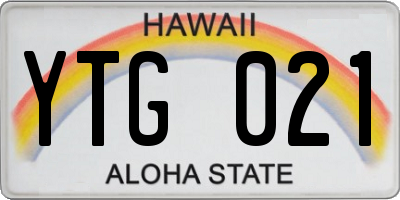 HI license plate YTG021