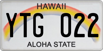 HI license plate YTG022