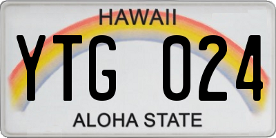 HI license plate YTG024