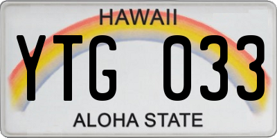 HI license plate YTG033