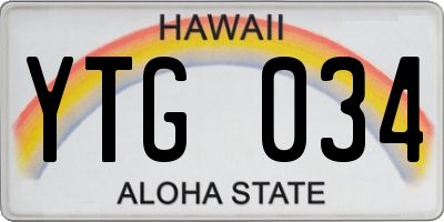 HI license plate YTG034