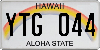 HI license plate YTG044