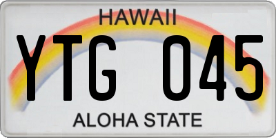 HI license plate YTG045