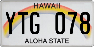 HI license plate YTG078