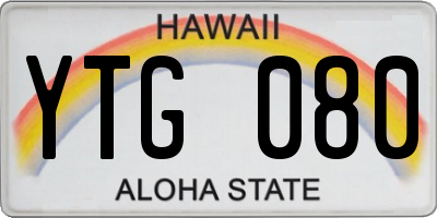 HI license plate YTG080