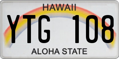 HI license plate YTG108