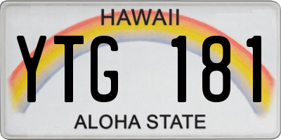 HI license plate YTG181