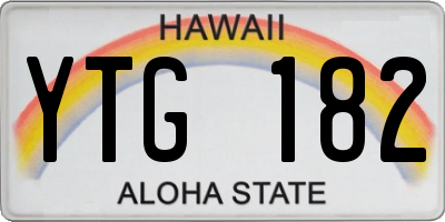 HI license plate YTG182